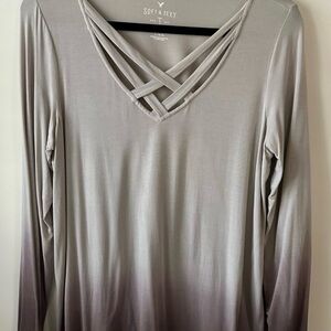 AMERICAN EAGLE SOFT & SEXY LARGE OMBRÉ PURPLE LAVENDER TOP